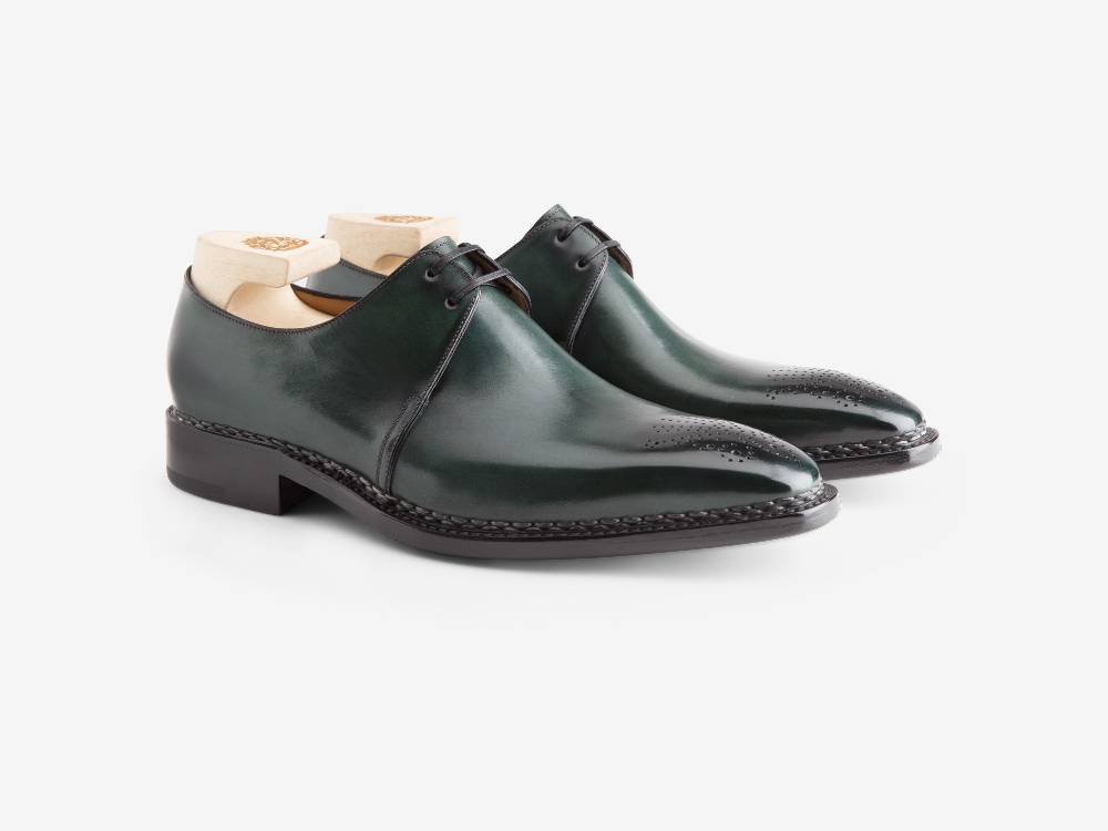 Paolo Sartori ART. 665 Derby In Pelle Anticata Petrolio