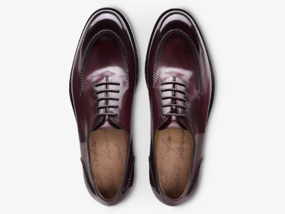 Paolo Sartori Art.666 Oxford In Pelle Anticata Bordeaux