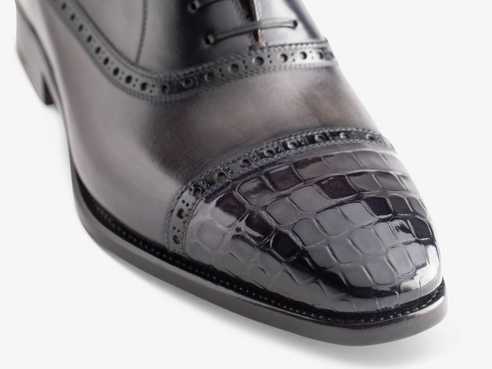 Paolo Sartori Art. 695 Oxford In Pelle Anticata Grigio