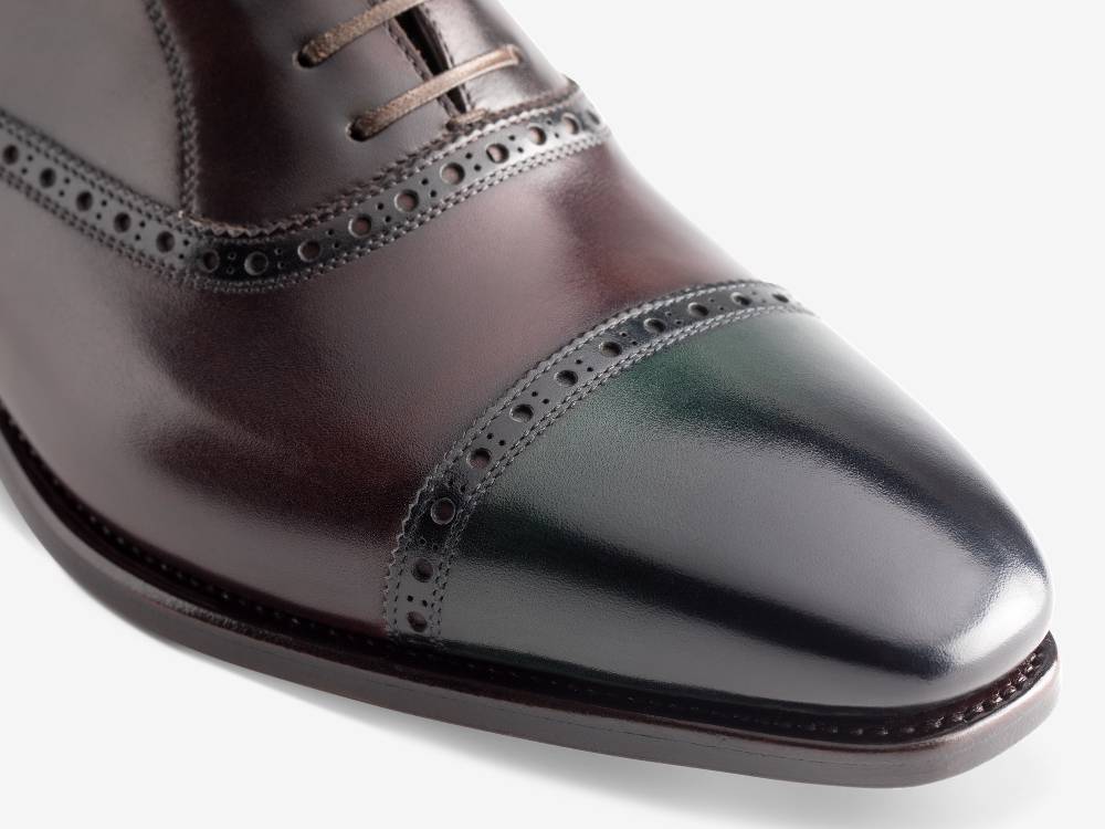 Paolo Sartori Art. 695 Oxford In Pelle Anticata Vietri Con Punta Petrolio