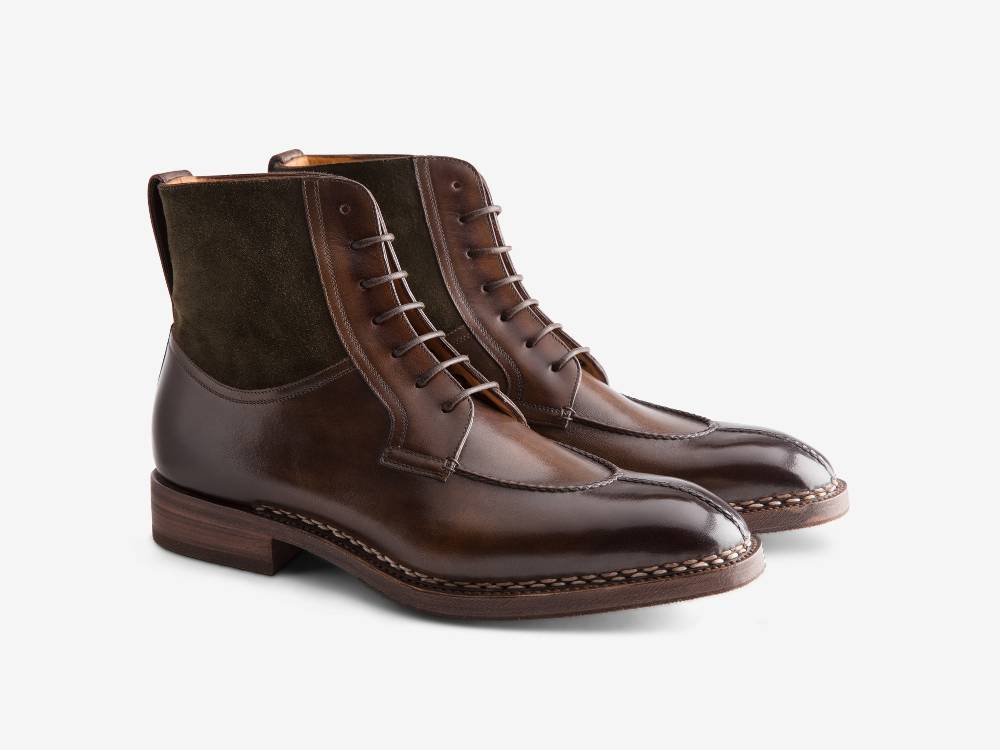 Paolo Sartori Art. 696 Stivaletto In Pelle Anticata Bosco