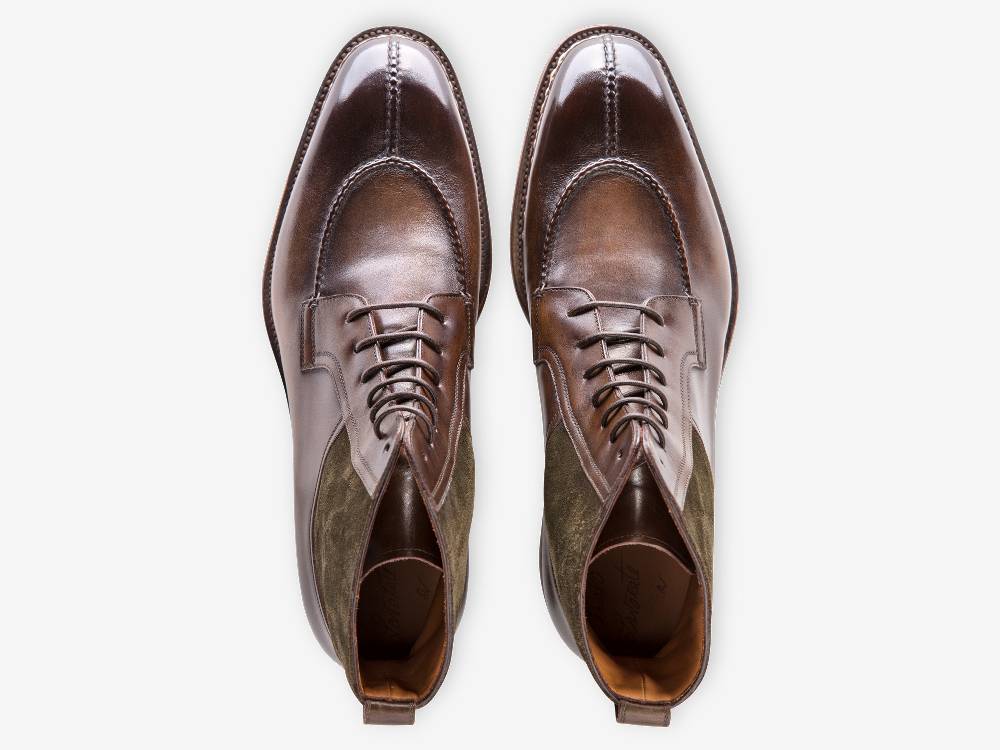 Paolo Sartori Art. 696 Stivaletto In Pelle Anticata Bosco