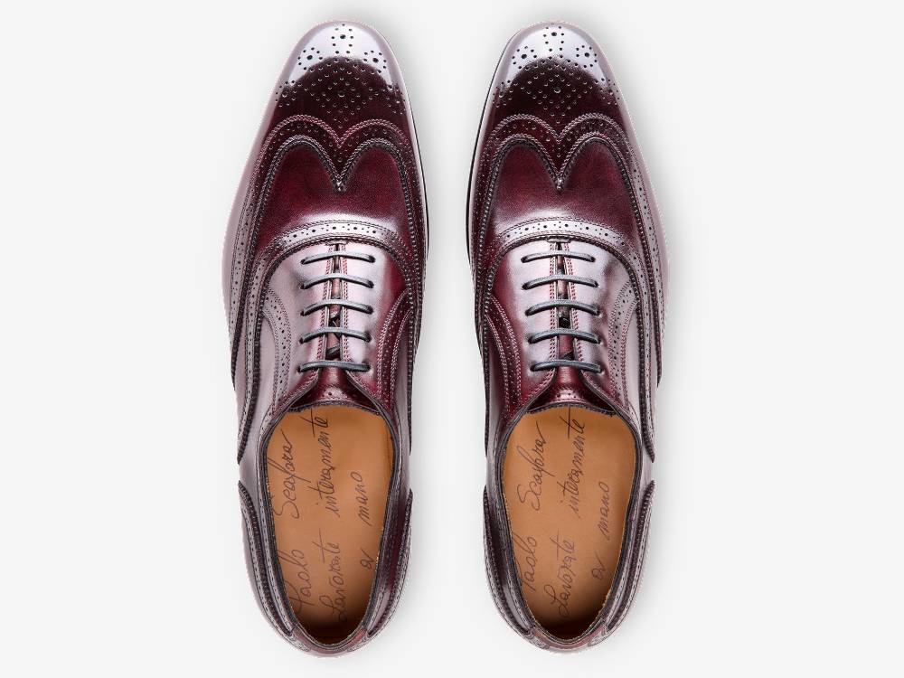 Paolo Sartori Art. 699 Oxford In Pelle Anticata Bordeaux