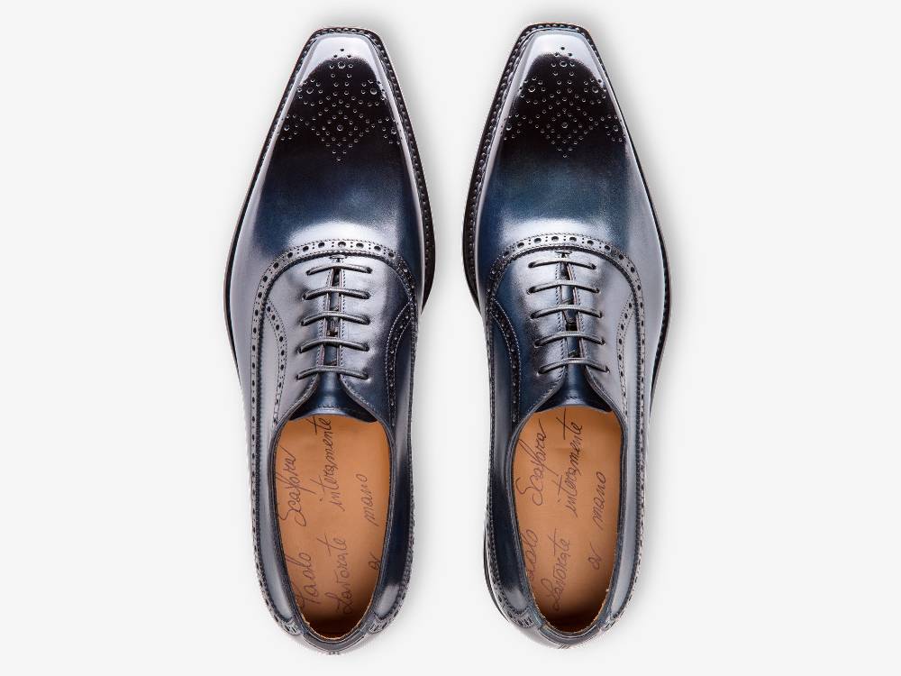 Paolo Sartori Art. 700 Oxford In Pelle Anticata Oceano