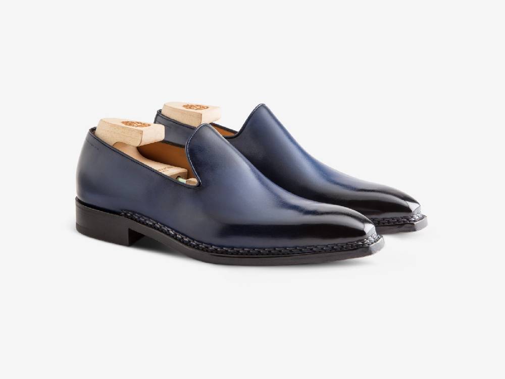 Paolo Sartori Art. 727 Loafer In Antiqued Cobalto Leather