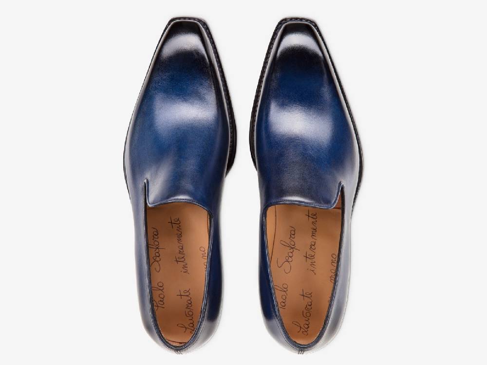 Paolo Sartori Art. 727 Loafer In Antiqued Cobalto Leather
