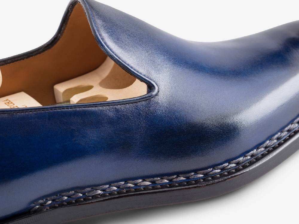 Paolo Sartori Art. 727 Loafer In Antiqued Cobalto Leather