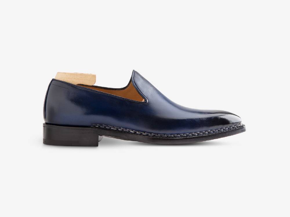 Paolo Sartori Art. 727 Loafer in Antiqued Cobalto Leather