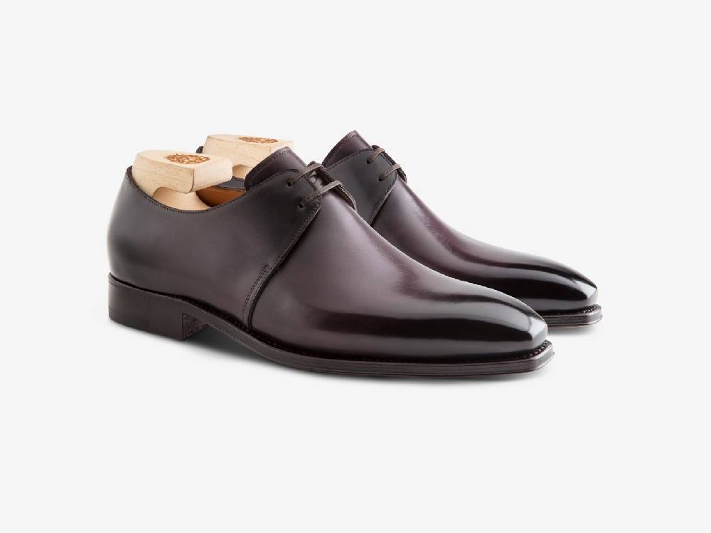 Paolo Sartori Art. 739 Derby In Antiqued Melanzana Leather