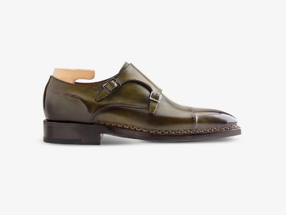 Paolo Sartori Art. 742 Monkstrap In Antiqued Bosco Leather