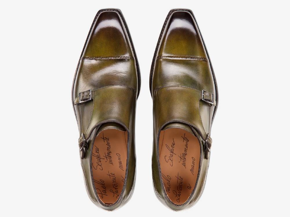 Paolo Sartori Art. 742 Monkstrap In Antiqued Bosco Leather
