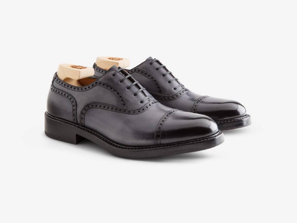 Paolo Sartori Art. 769 Oxford In Antiqued Grigio Leather