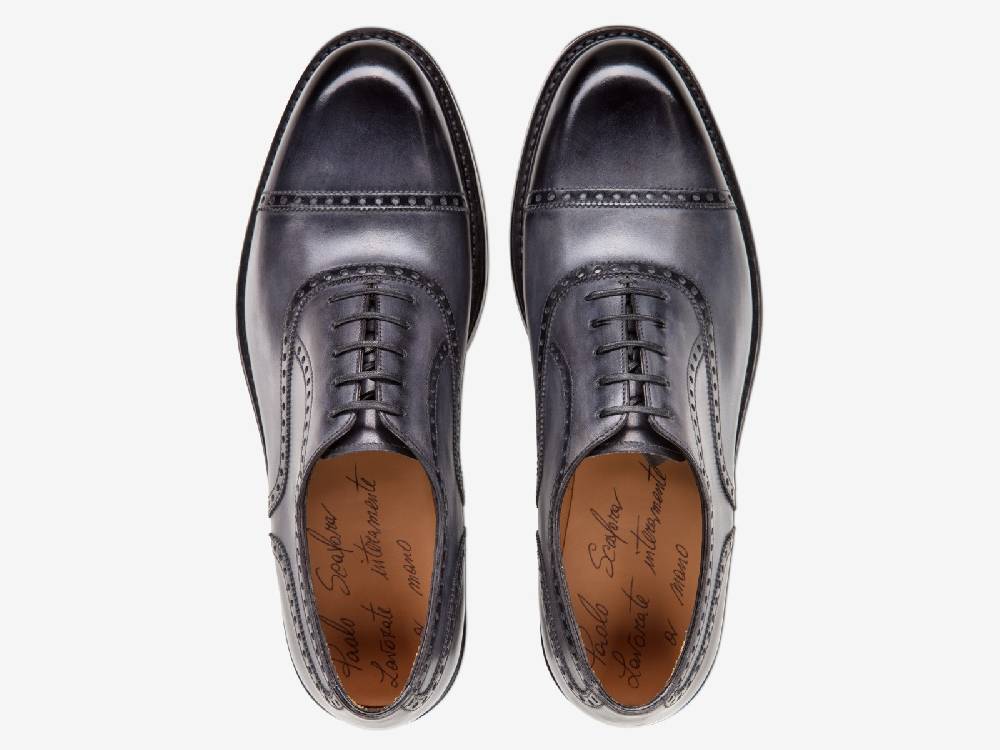 Paolo Sartori Art. 769 Oxford In Antiqued Grigio Leather