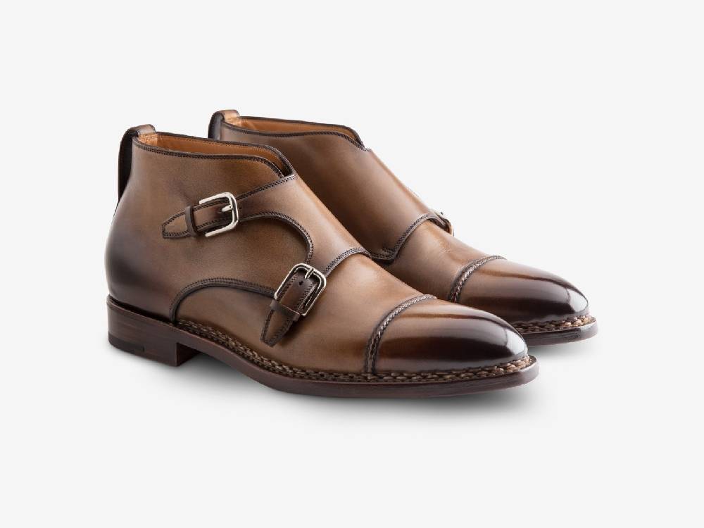 Paolo Sartori Art. 771 Boots Monkstrap In Antiqued Autunno Leather