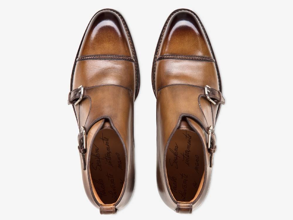 Paolo Sartori Art. 771 Boots Monkstrap In Antiqued Autunno Leather