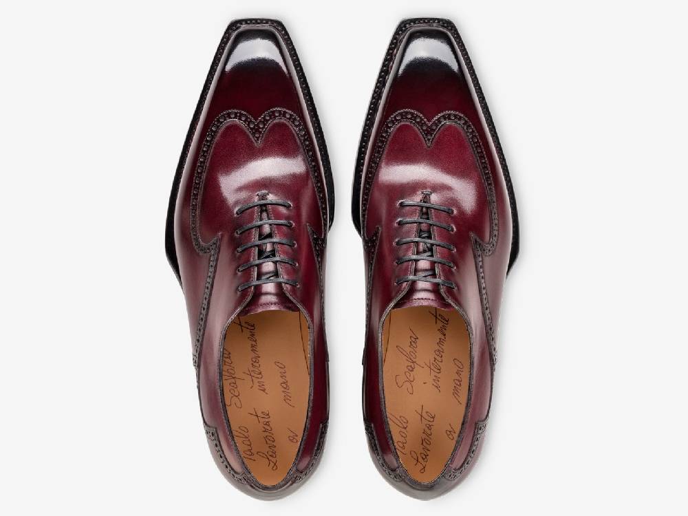 Paolo Sartori Art. 791 Oxford In Antiqued Bordeaux Leather