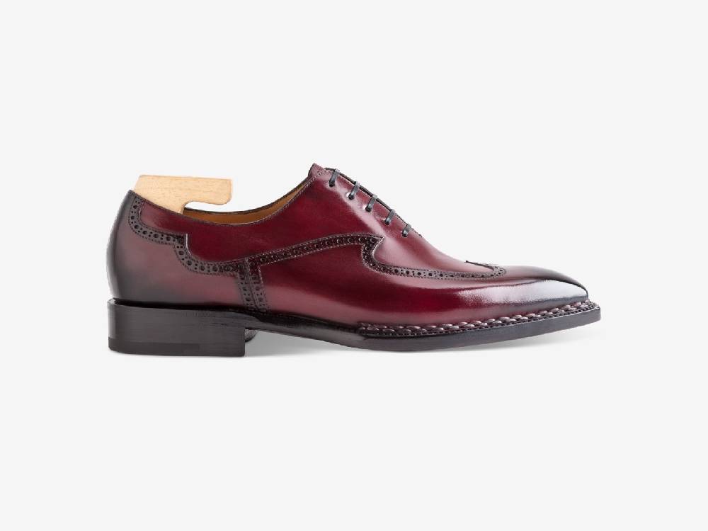 Paolo Sartori Art. 791 Oxford in Antiqued Bordeaux Leather