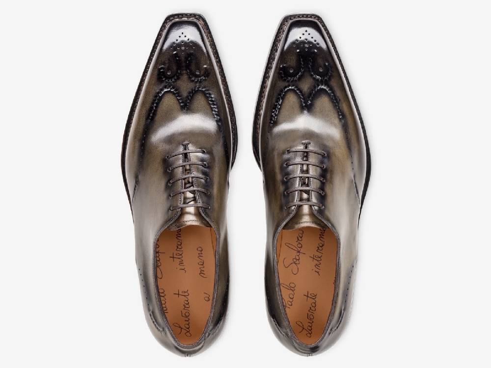 Paolo Sartori Art. 792 Oxford In Antiqued Verdegris Leather