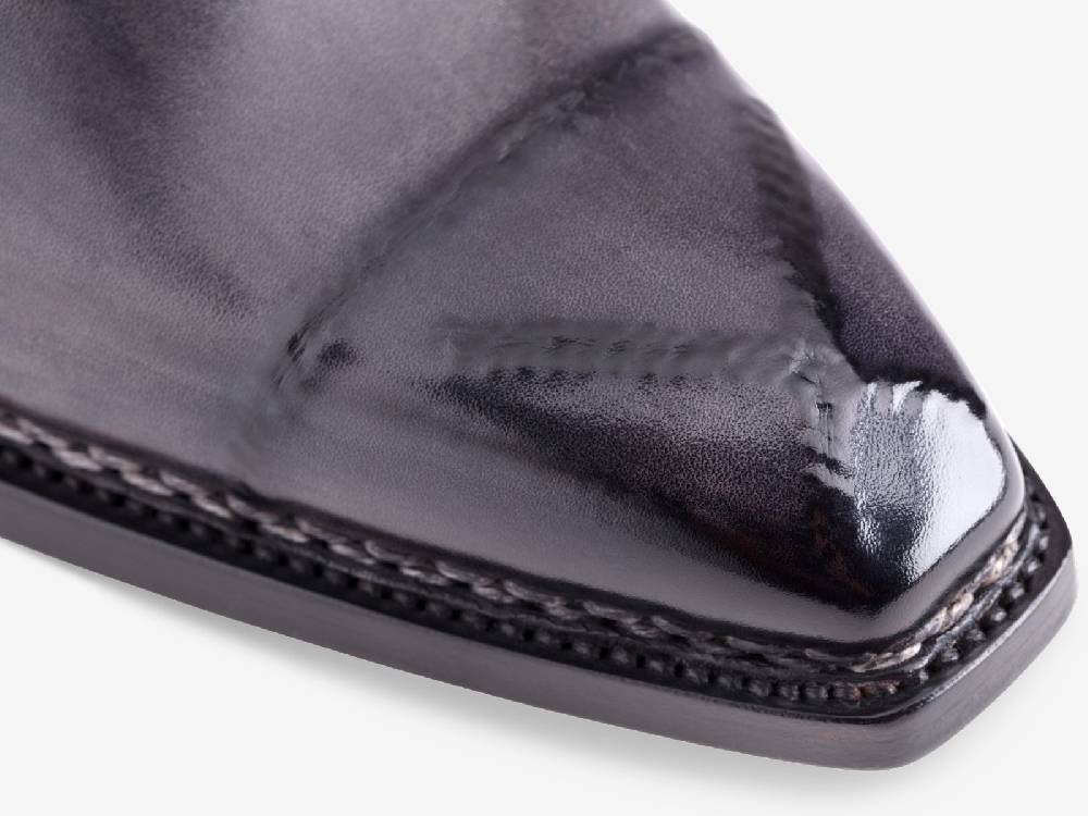 Paolo Sartori Art. 793 Monkstrap In Antiqued Grigio Leather