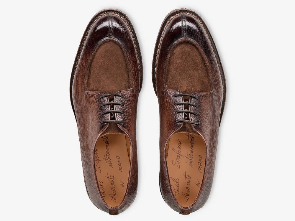 Paolo Sartori Art. 797 Derby In Montella Shark And Suede Leather