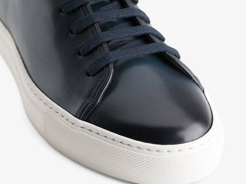 Paolo Sartori Art.Tenny1 Sneakers In Pelle Anticata Oceano