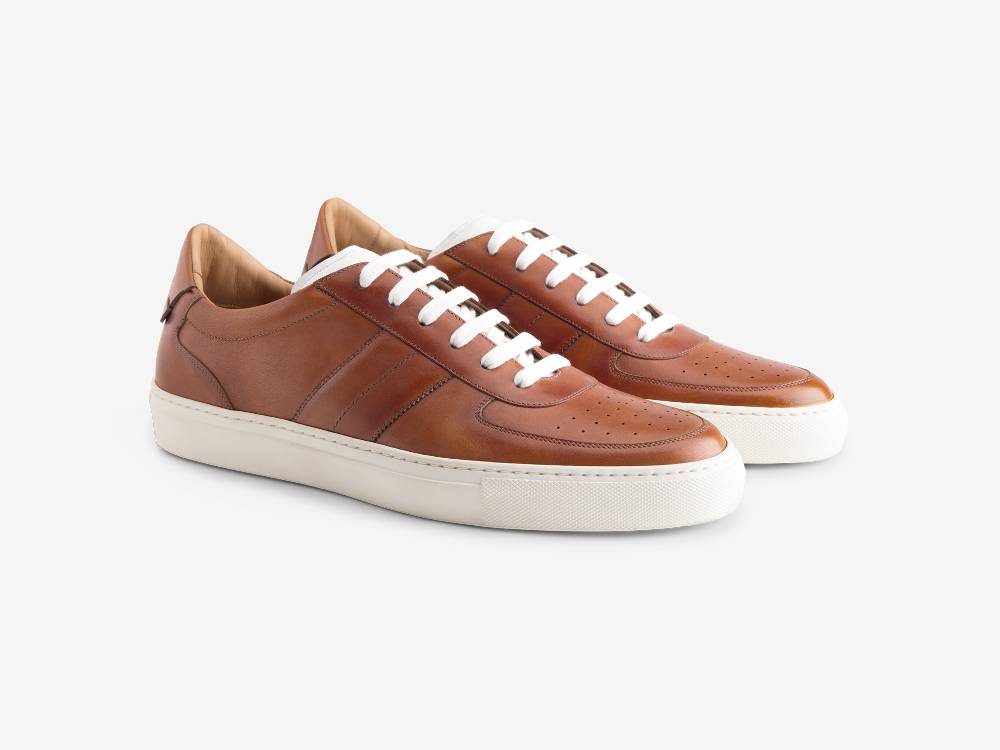 Paolo Sartori Art.Tenny2 Sneakers In Pelle Anticata Cognac