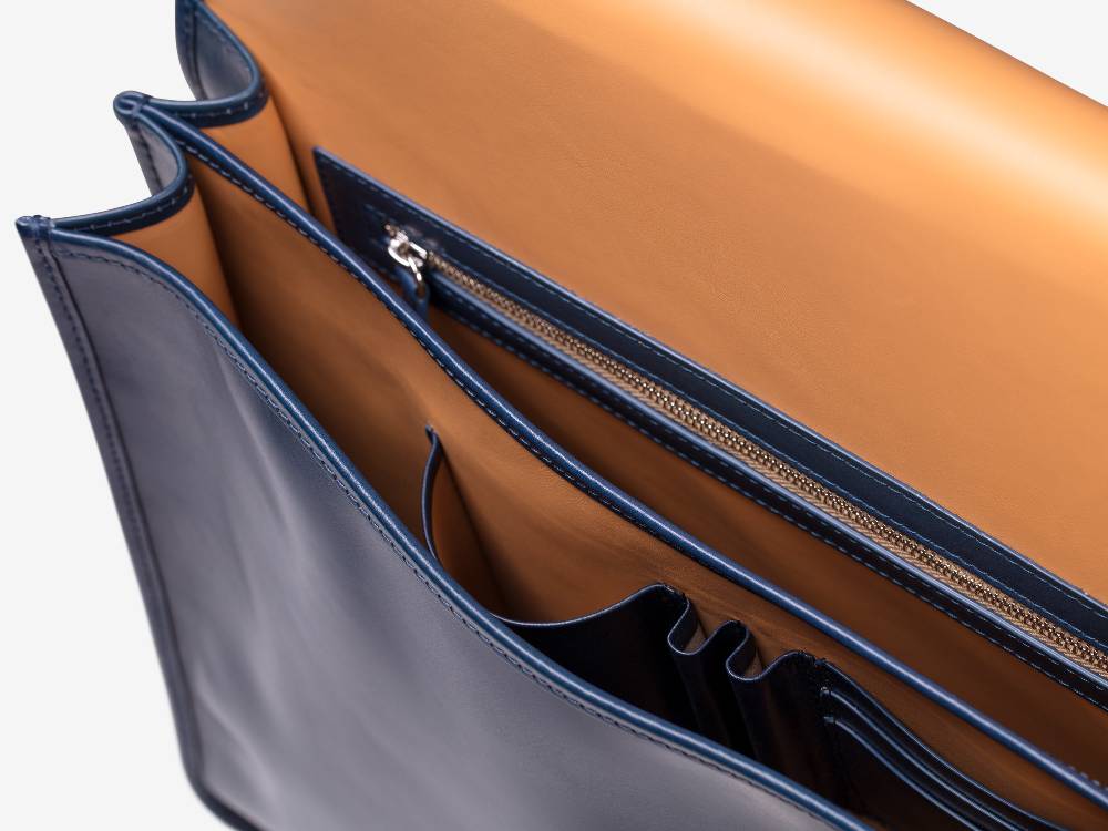 Paolo Sartori Briefcase Briefcase In Pelle Anticata Oceano