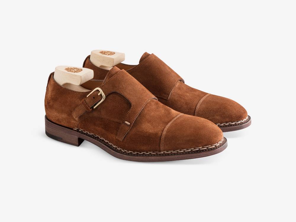Paolo Sartori Double Monkstrap In Calf Suede Snuff Doppia Fibbia In Vitello Scamosciato Snuff