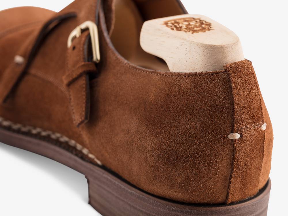 Paolo Sartori Double Monkstrap In Calf Suede Snuff Doppia Fibbia In Vitello Scamosciato Snuff