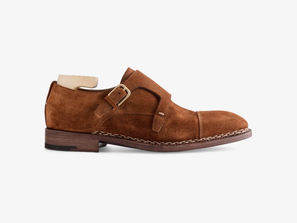 Paolo Sartori Double Monkstrap in Calf Suede Snuff Doppia Fibbia in Vitello Scamosciato Snuff