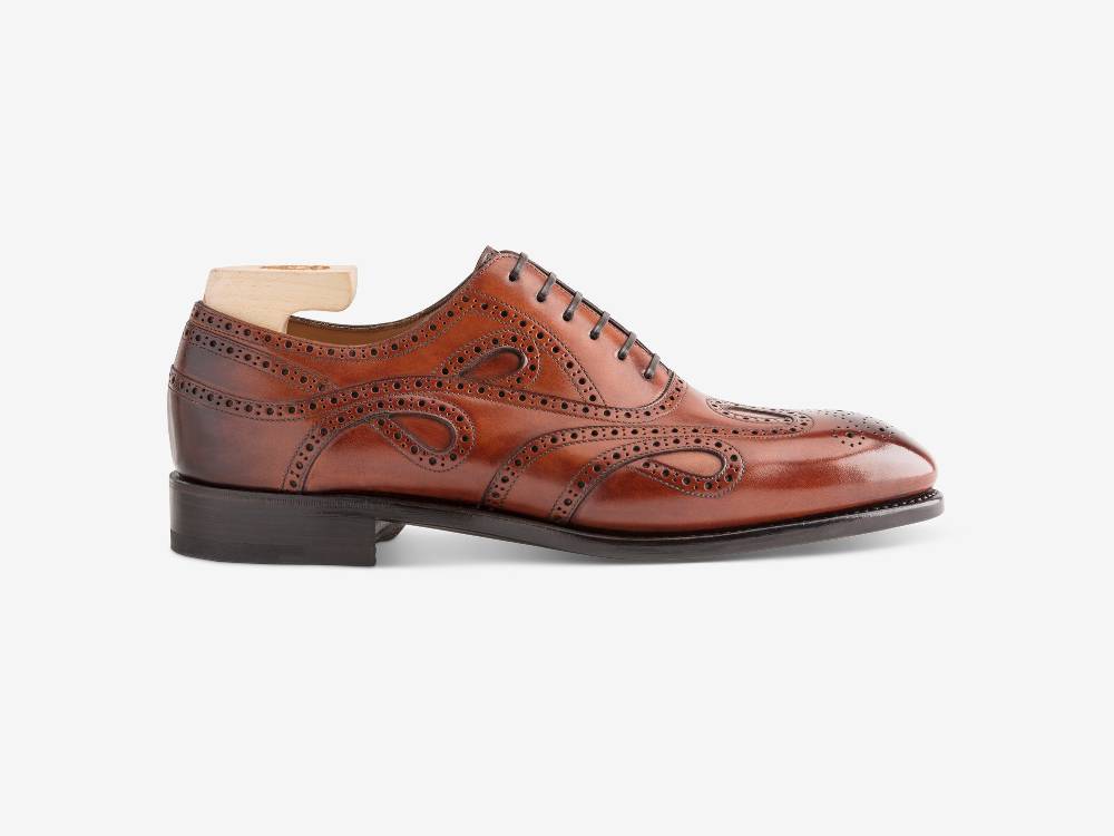 Paolo Sartori Oxford in Antiqued Cognac Leather Oxford in pelle Anticata Cognac