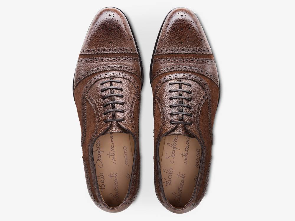 Paolo Sartori Art.626 Oxford In Camoscio Marrone