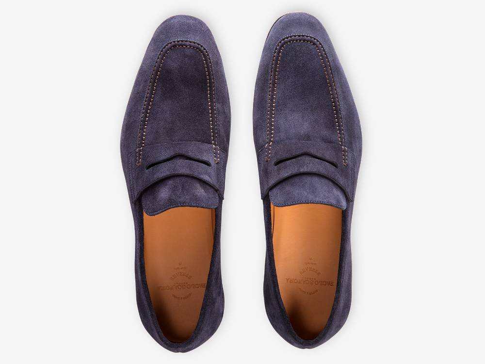 Paolo Sartori Art. 638 Mocassino In Camoscio Blue