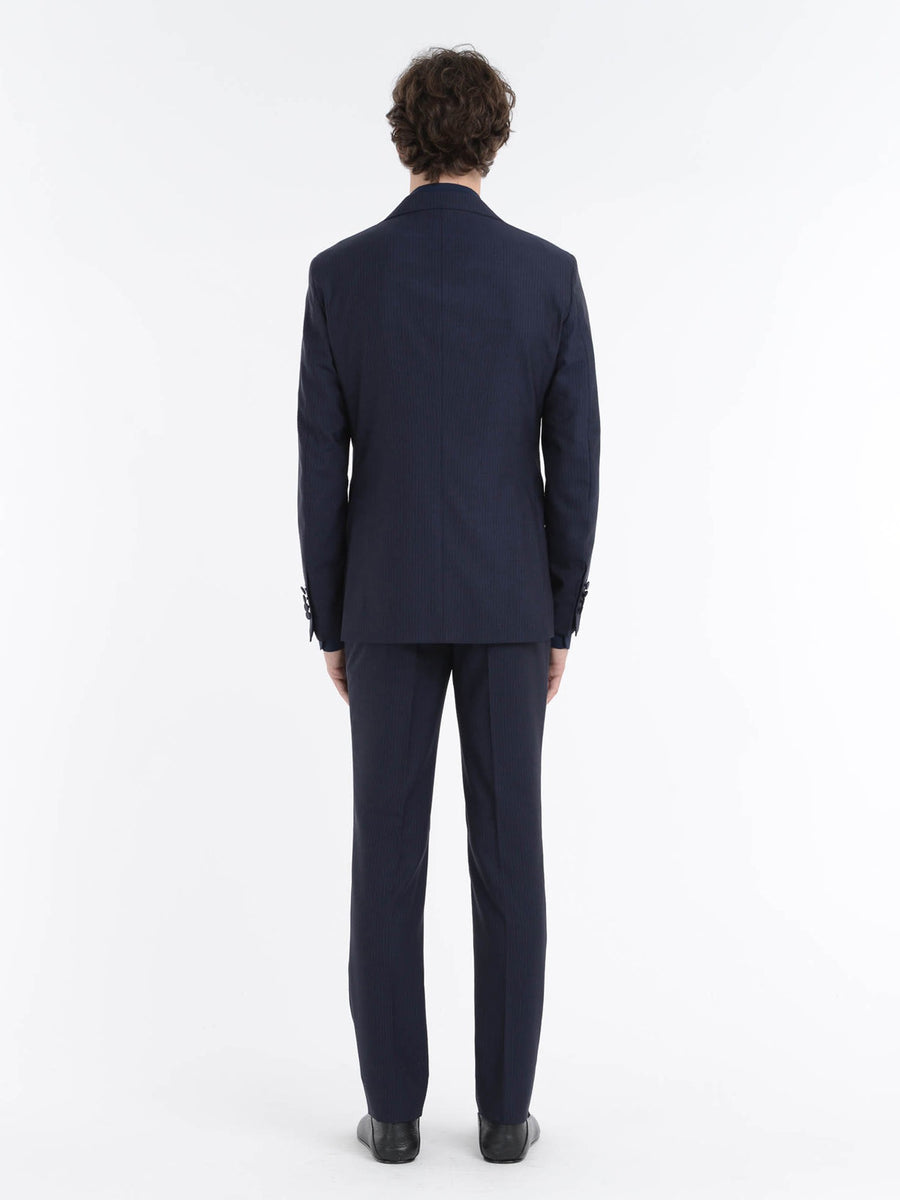 Paoloni Abito Con Gilet Gessato Ton Sur Ton In Lana