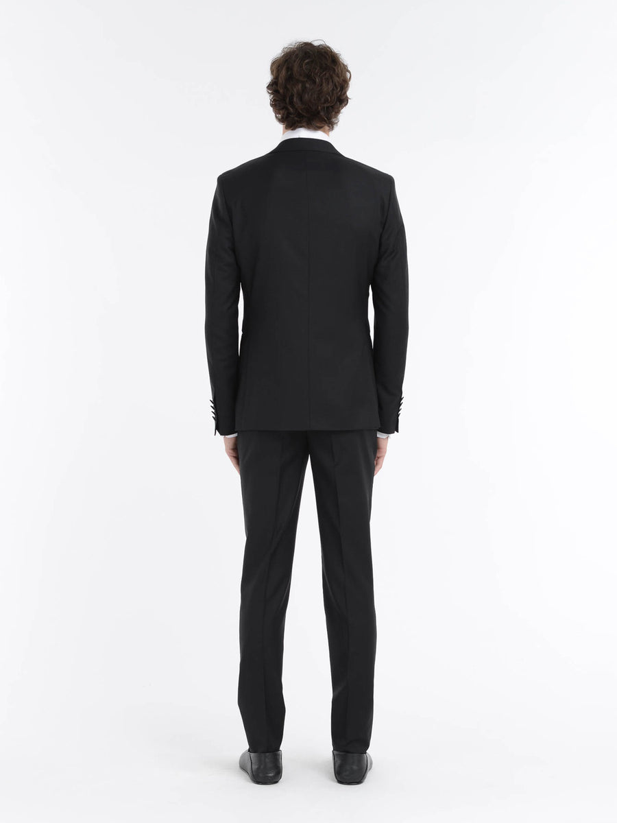 Paoloni Abito Con Gilet Microstruttura Jaquard In Lana 110`