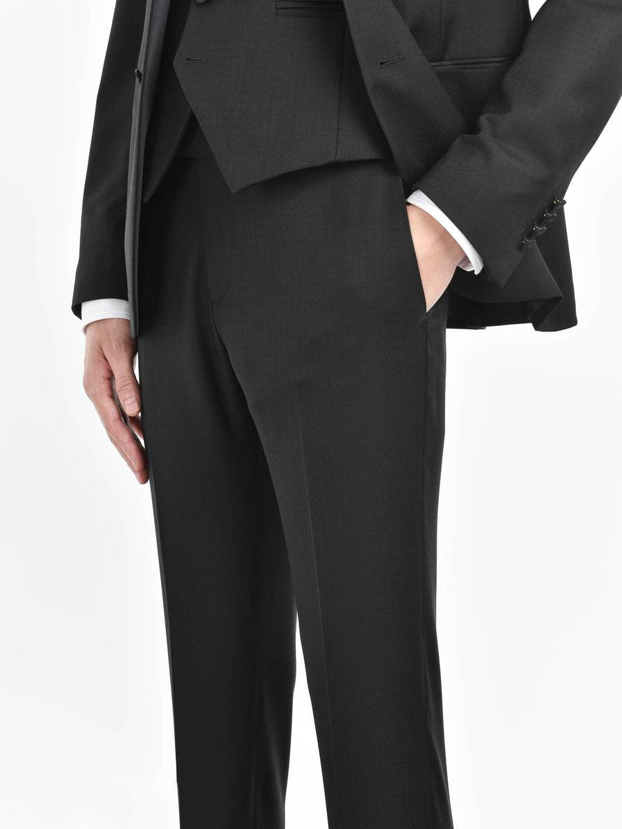 Paoloni Abito Con Gilet Microstruttura Jaquard In Lana 110`