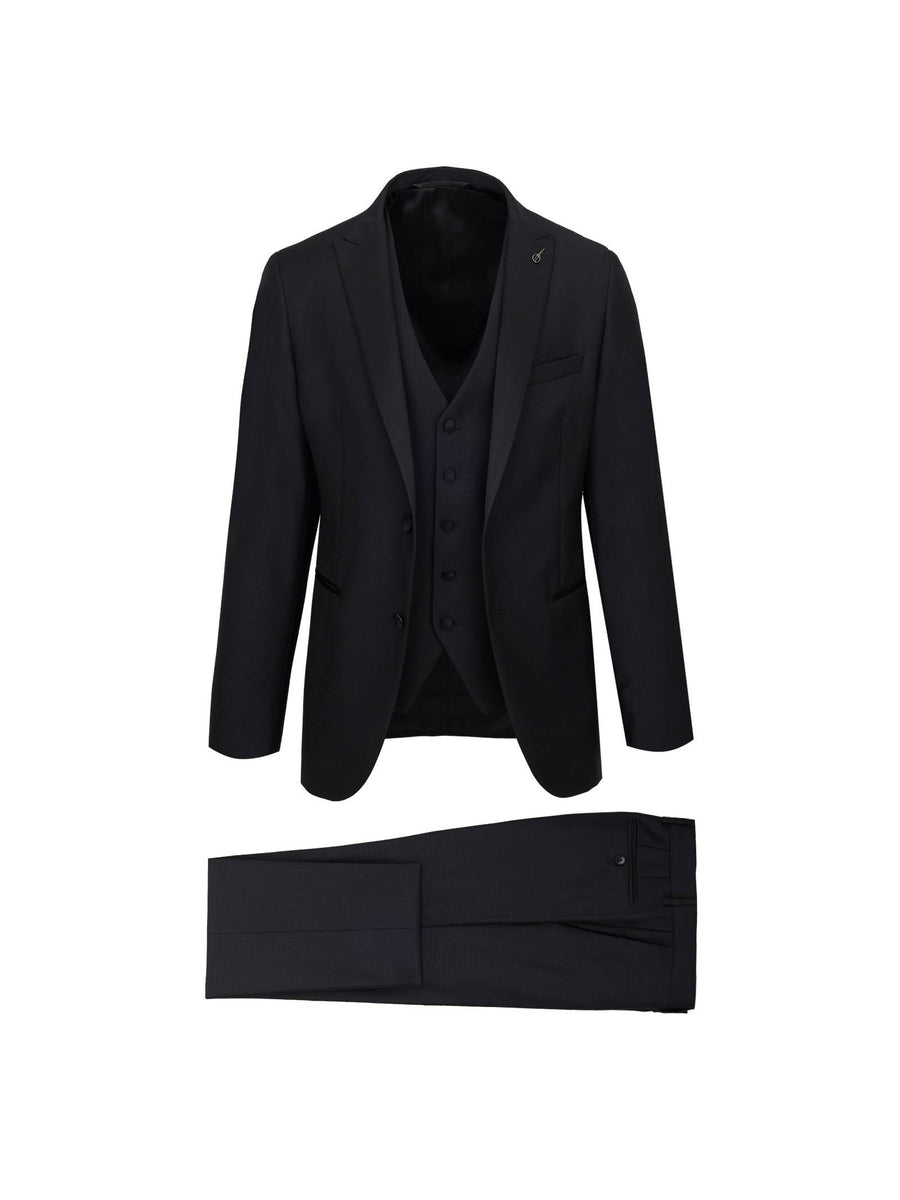 Paoloni Abito con gilet microstruttura jaquard in lana 110`