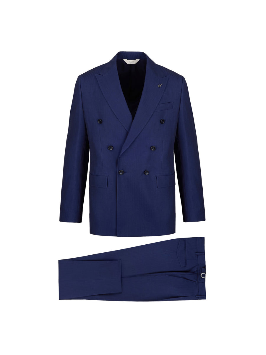 Paoloni Abito doppiopetto resca effetto 'solaro' misto lana