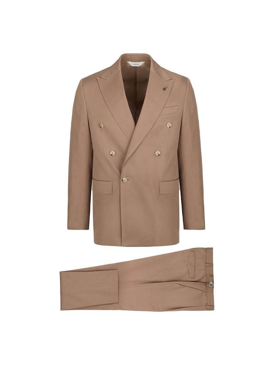 Paoloni Abito doppiopetto resca effetto 'solaro' misto lana