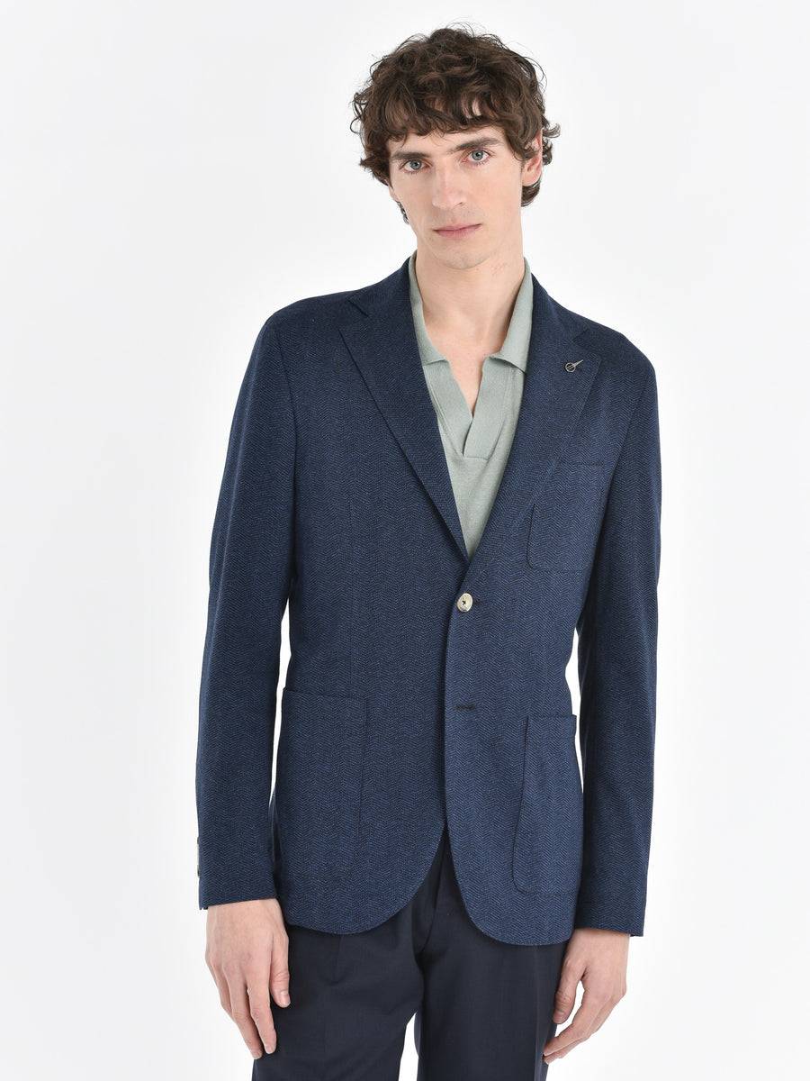 Paoloni Giacca Jersey Resca Irregolare Cotone Moulinè