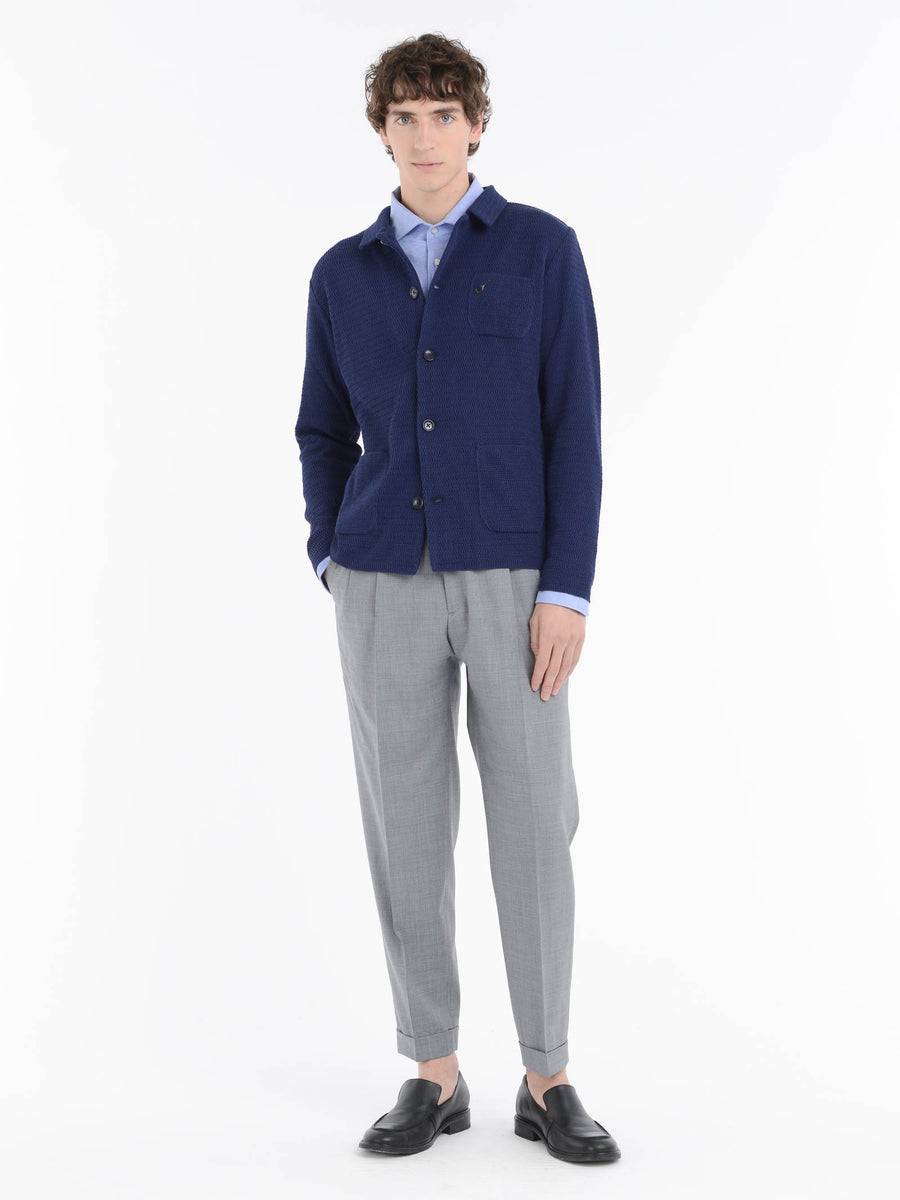 Paoloni Pantalone Doppia Pinces Tela Di Lana Stretch