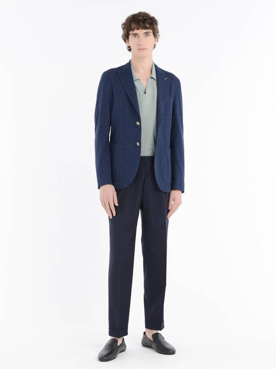 Paoloni Pantalone Doppia Pinces Tela Di Lana Stretch