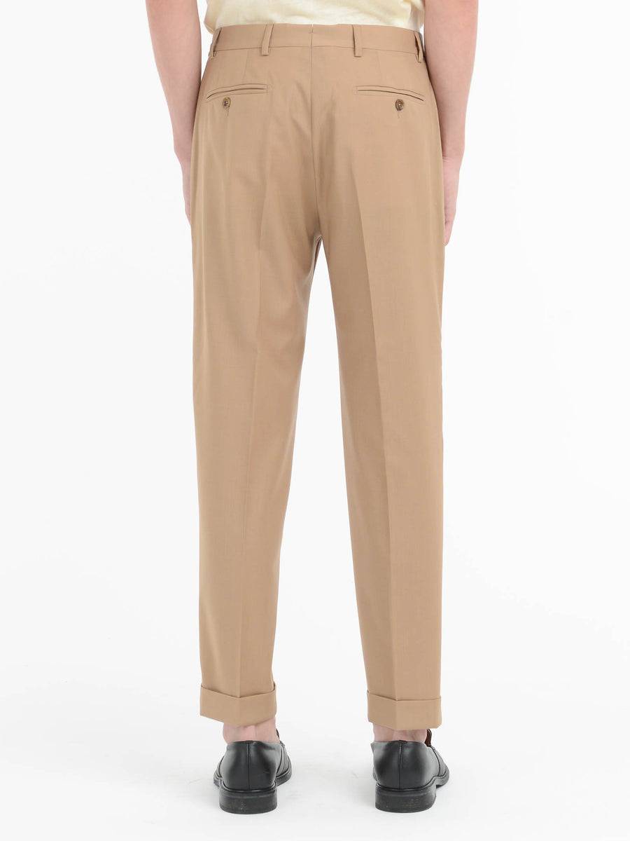 Paoloni Pantalone Doppia Pinces Tela Di Lana Stretch