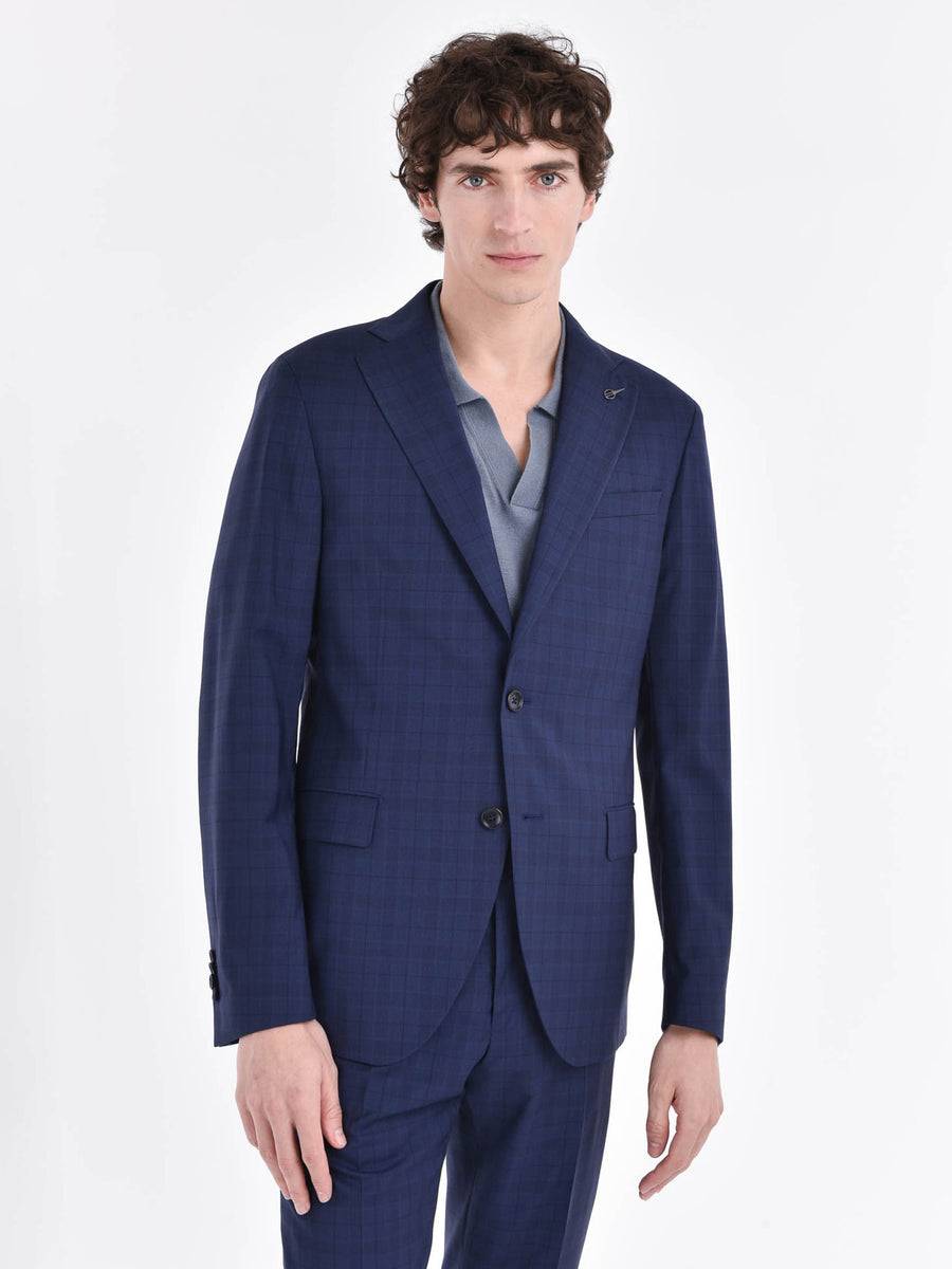 Paoloni Abito Slim Check Lana 100`S