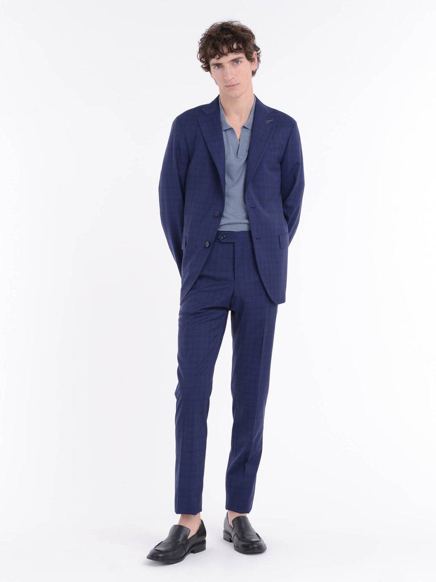 Paoloni Abito Slim Check Lana 100`S