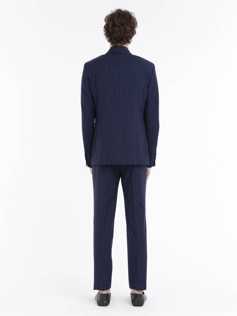 Paoloni Abito Slim Gessato In Tela Di Lana