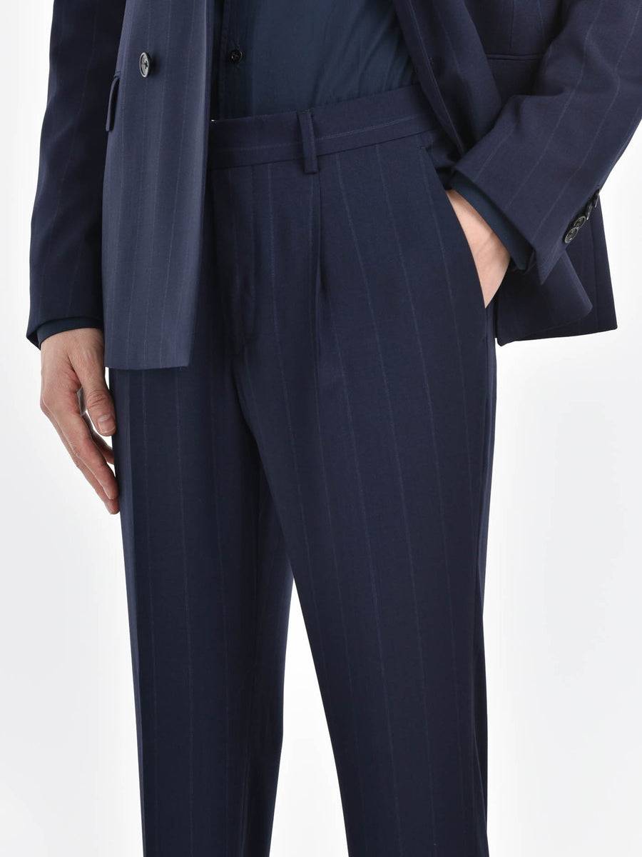 Paoloni Abito Slim Gessato In Tela Di Lana