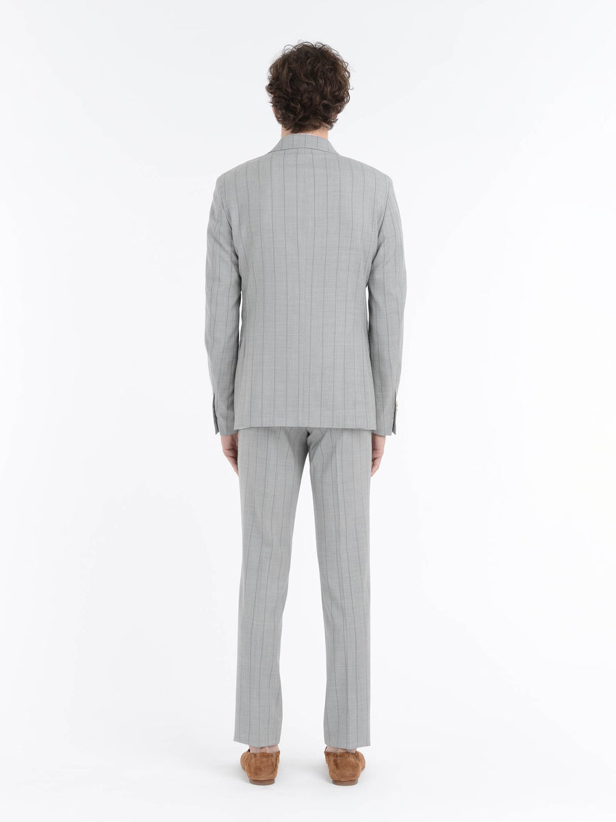 Paoloni Abito Slim Gessato In Tela Di Lana