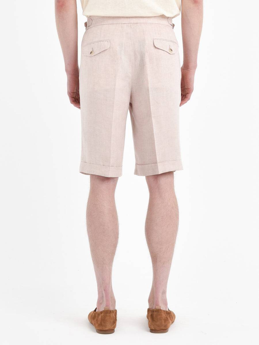 Paoloni Bermuda Con Risvolto Lino Delavè