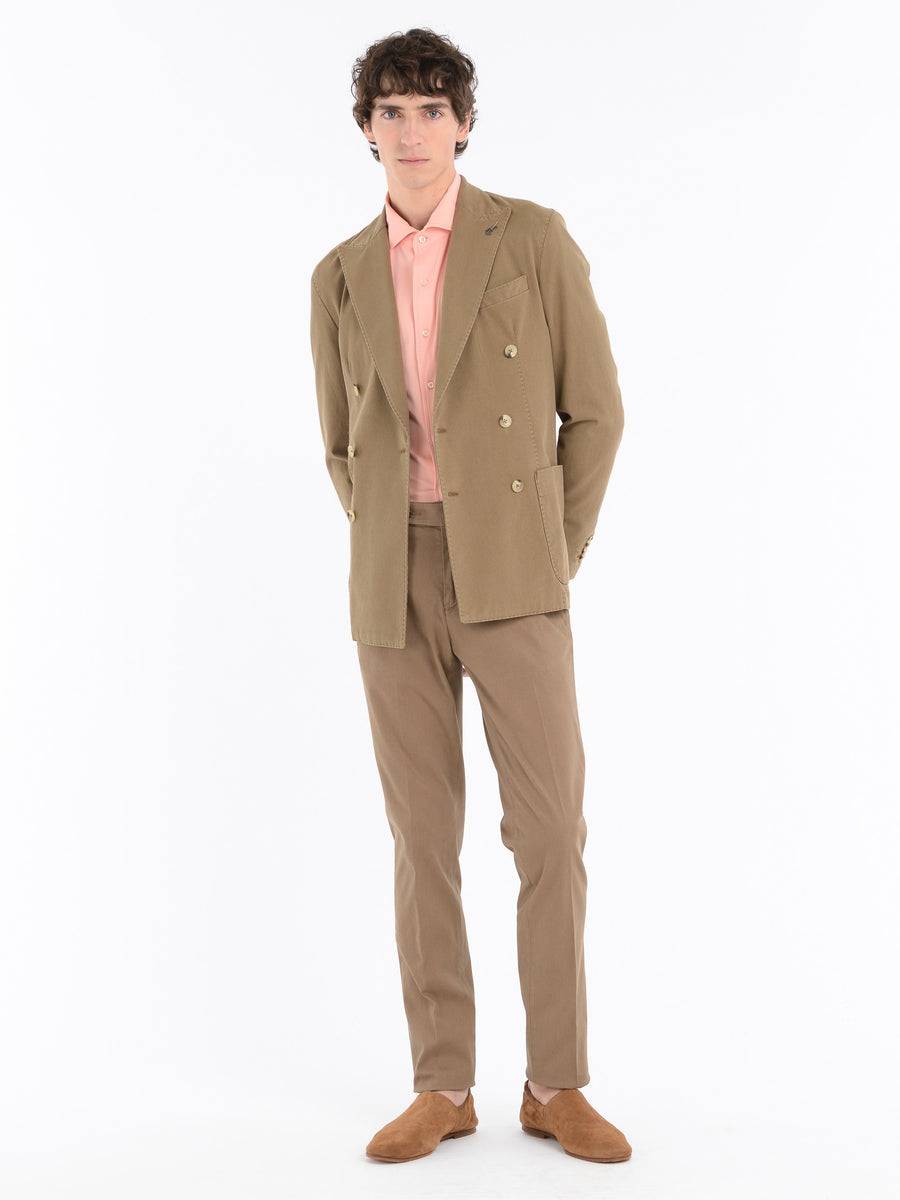 Paoloni Giacca Doppiopetto Misto Cotone Stretch